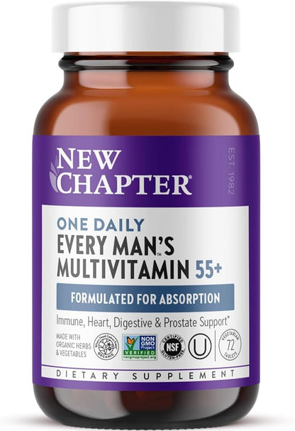 New Chapter Men's Multivitamin 50 plus 20+ Nutrients 55+, Gentle 72 ct