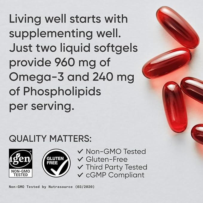 Sports Research Total Omega-3 Fish Oil 960mg of (120 Softgels)