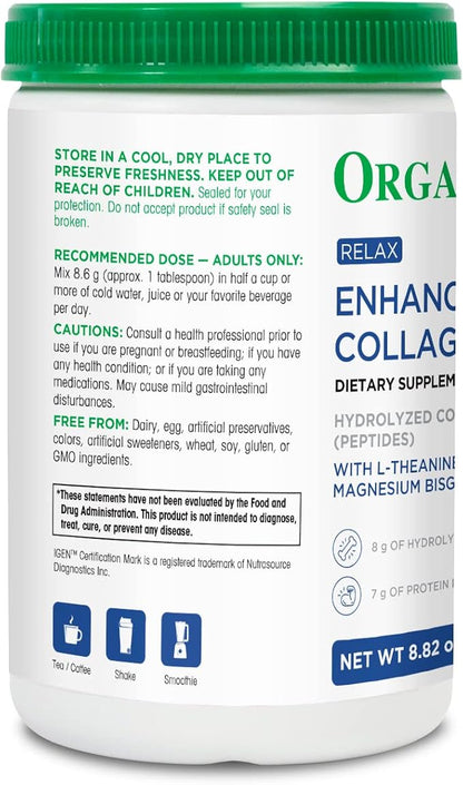 Organika Enhanced Collagen Relax Powder 250g