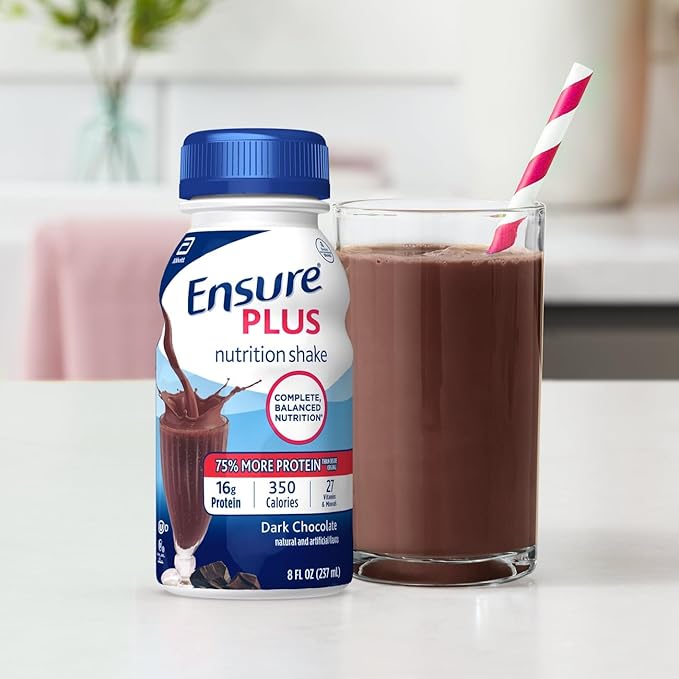Ensure Plus Dark Chocolate Nutrition Shake, 24 Count