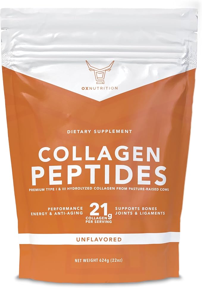 Collagen Peptides Powder, Large 22oz, Hydrolyzed 3P Tested