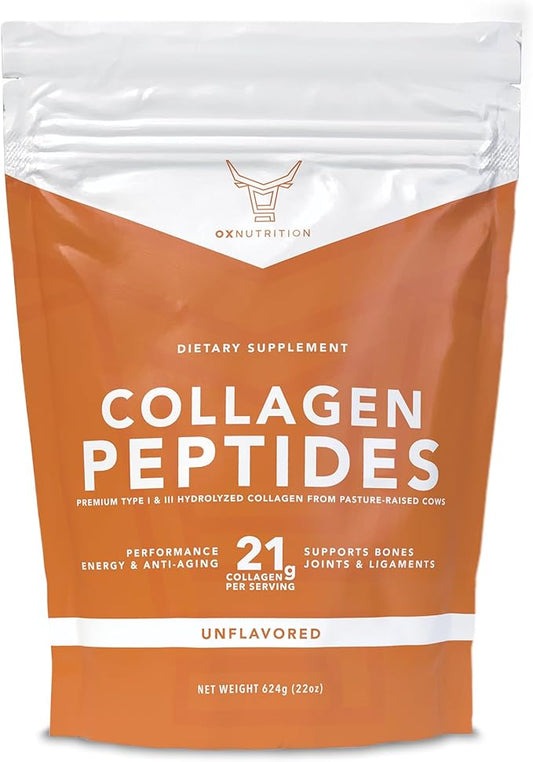Collagen Peptides Powder, Large 22oz, Hydrolyzed 3P Tested