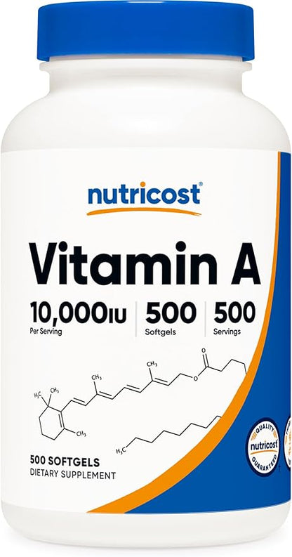 Nutricost Vitamin A 10,000 IU, 500 (3 Bottles)