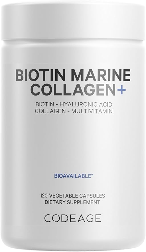 Codeage Marine Collagen Peptides – Hydrolyzed 10,000mcg Biotin 120 capsules