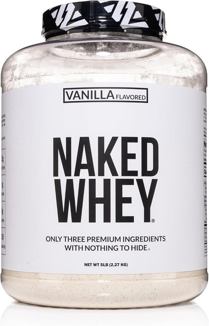 Naked Vanilla Whey Protein Powder 5Lb Bulk, 61 Servings