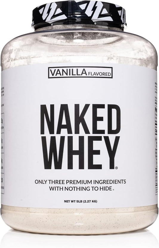 Naked Vanilla Whey Protein Powder 5Lb Bulk, 61 Servings