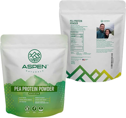 Aspen Naturals Pea Protein Powder 5 Lb – Muscle Growth, Digestion, Fullness & Heart Health Support | Unflavored, Plant Based, Soy- & Gluten-Free, Non-GMO, Vegan, Keto & Low Carb | 26g of Protein