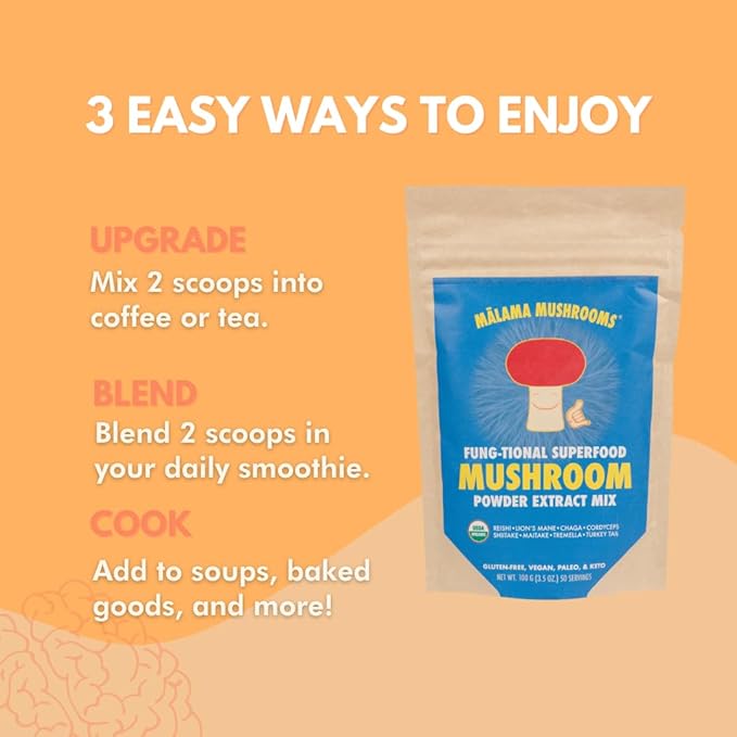 8-Mushroom Extract Powder by Malama, Organic