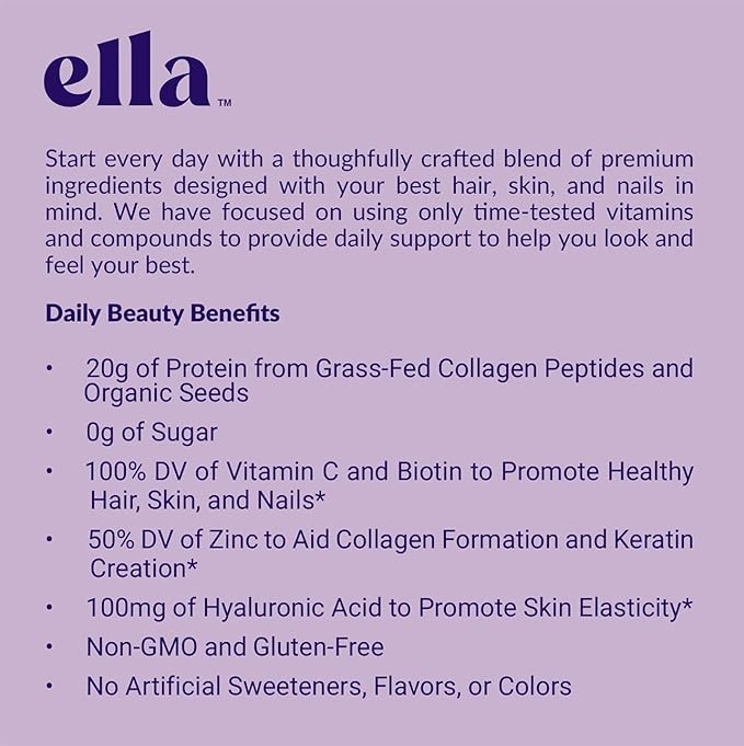Ella Vanilla Collagen Protein Powder for Women 20 Servings