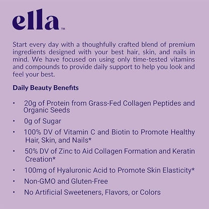 Ella Vanilla Collagen Protein Powder for Women 20 Servings