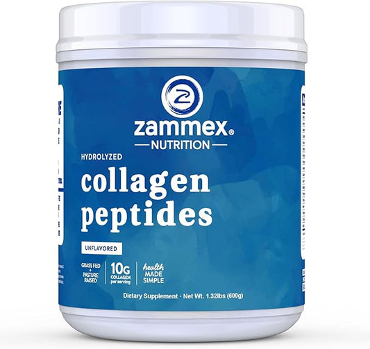 Zammex Premium Collagen Peptides Powder Unflavored,Hydrolyzed Friendly,60 Servings