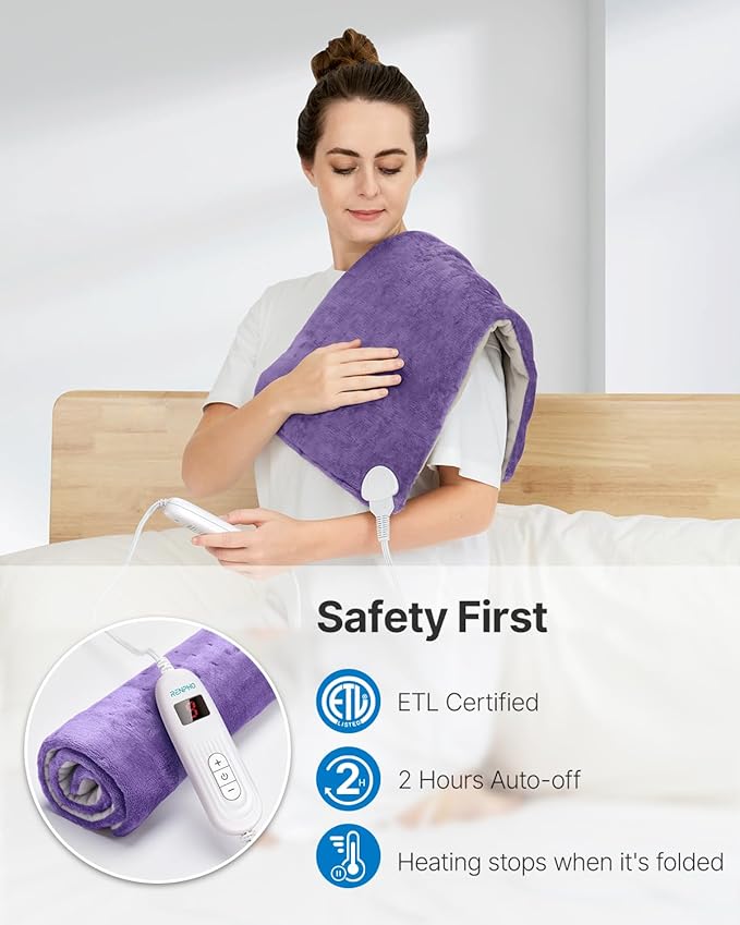 RENPHO XL Electric Heating Pads, King 12" x 24" Violet