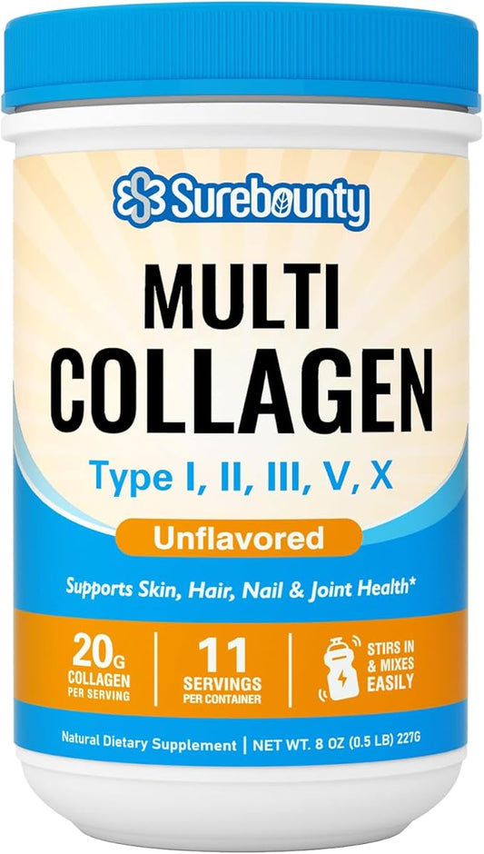 Multi Collagen Powder, Type I II 8oz