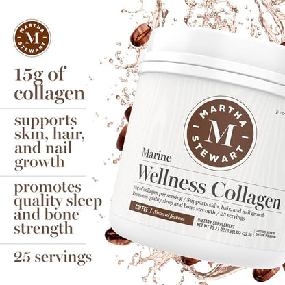 Martha Stewart Collagen Peptides Powder 15g Protein 25 Servings