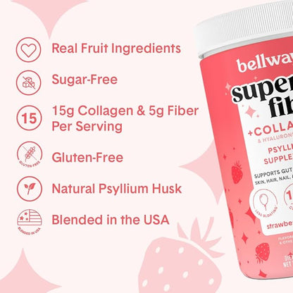Bellway Super Fiber Powder + Collagen (2 Pack), (22.92 oz)