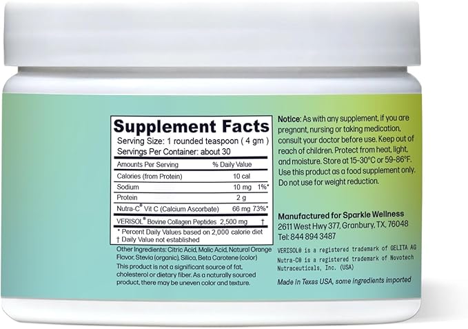 Sparkle Skin Boost Orange Verisol Collagen 5.3oz