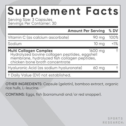 Sports Research Multi Collagen Pills (Type 90 Capsules