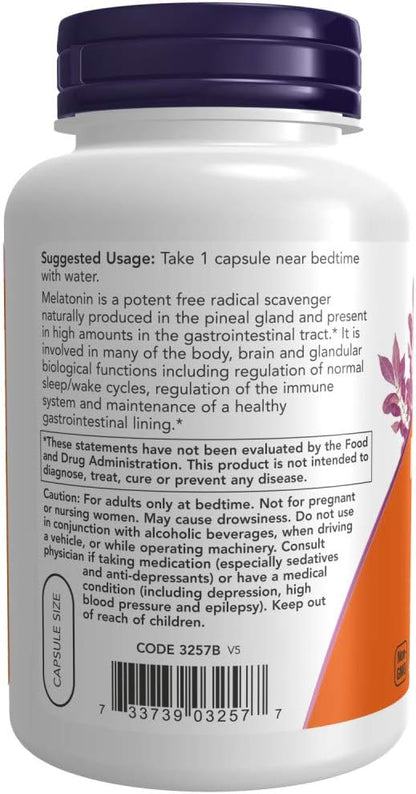 NOW Supplements, Melatonin 3 mg, Free 180 Veg