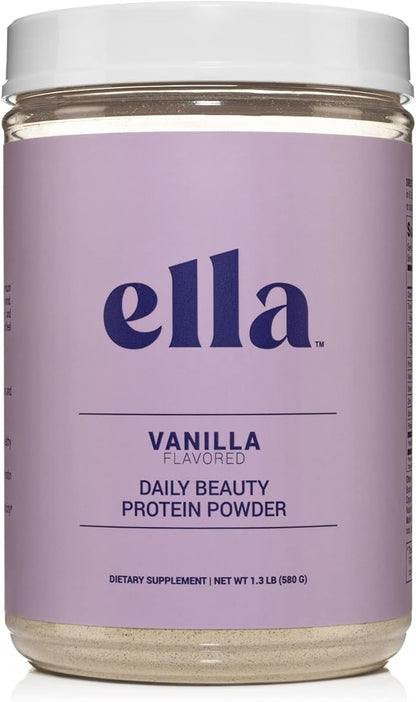 Naked Nutrition Ella Vanilla Collagen Protein Powder for Women - Daily Beauty Protein Powder with Grass-Fed Collagen Peptides - Non-GMO, Gluten-Free, No Artificial Sweeteners - 20 Servings