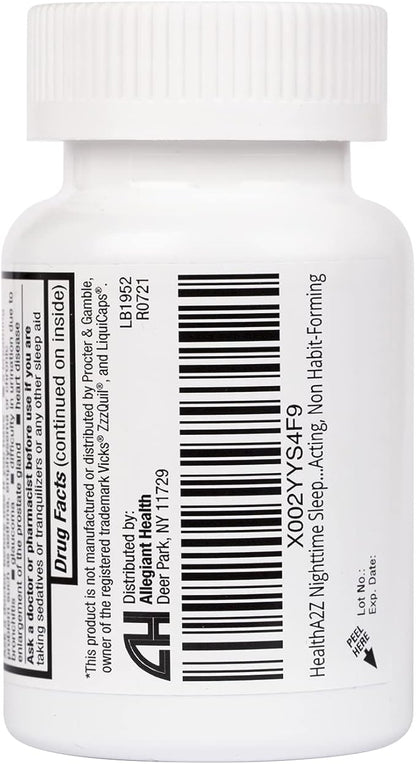 HealthA2Z Sleep Aid, Diphenhydramine HCl 25mg (72 Softgels)
