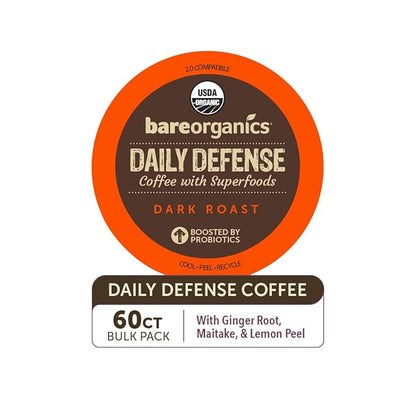 BareOrganics Daily Defense Coffee with Superfoods, 60ct (15660)