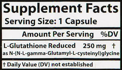 Healthy Origins L-Glutathione (Setria) Reduced, 250 mg 60 Veggie