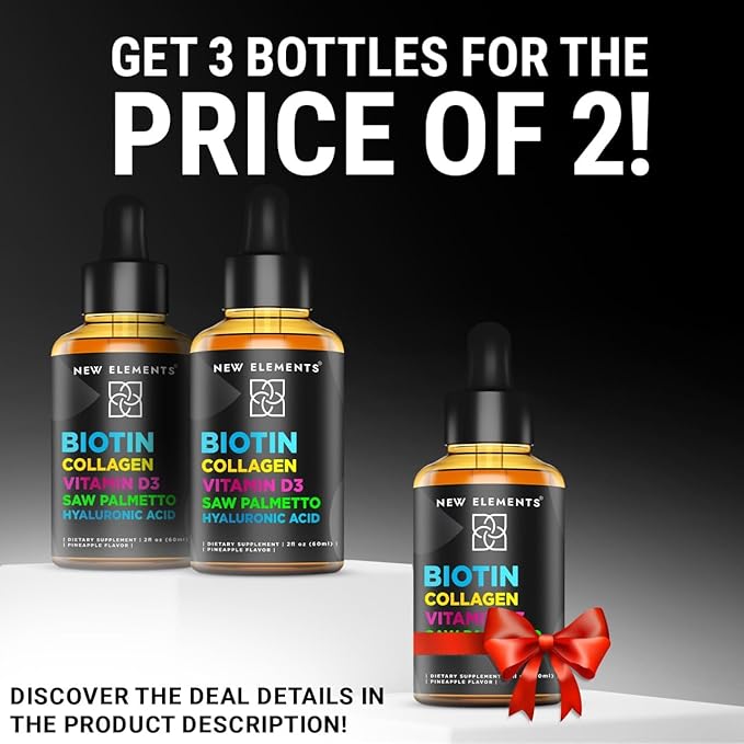 Liquid Biotin Drops with Collagen Vitamin D3 Saw