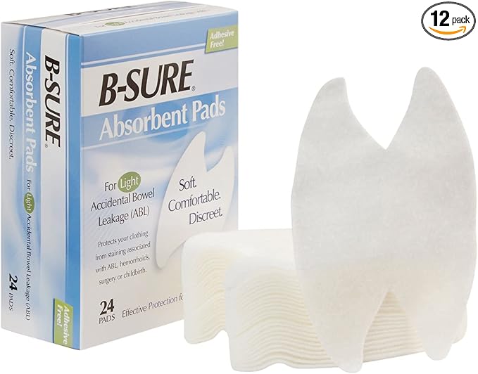 B-Sure Anal Leakage Pads, Case/288 (12 24 Pads)