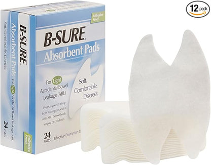 B-Sure Anal Leakage Pads, Case/288 (12 24 Pads)