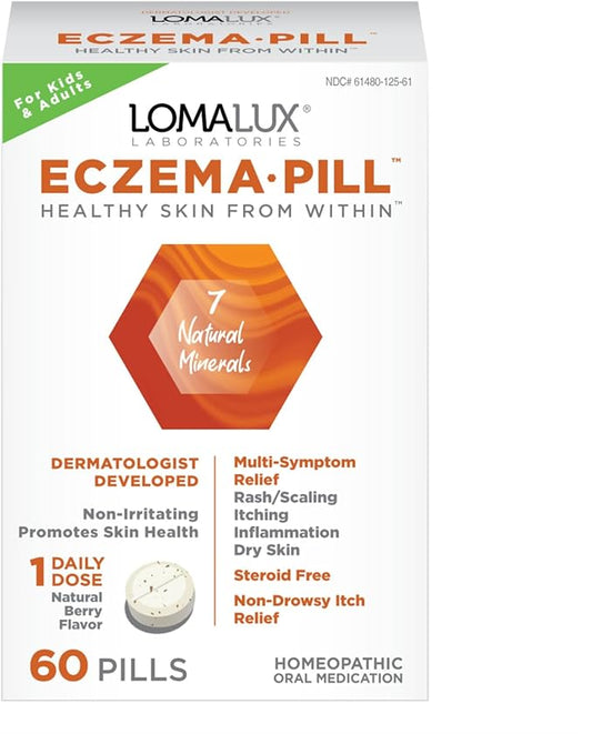 Eczema Pill – Natural Eczema Treatment – Dermatologist Developed – 7 All Natural Minerals Clear & Prevent Eczema Scaling, Rash, Itch, Inflamed Skin for Kids & Adults