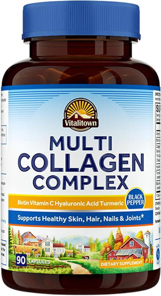 VITALITOWN Multi Collagen Complex, Type I, 90 Capsules,