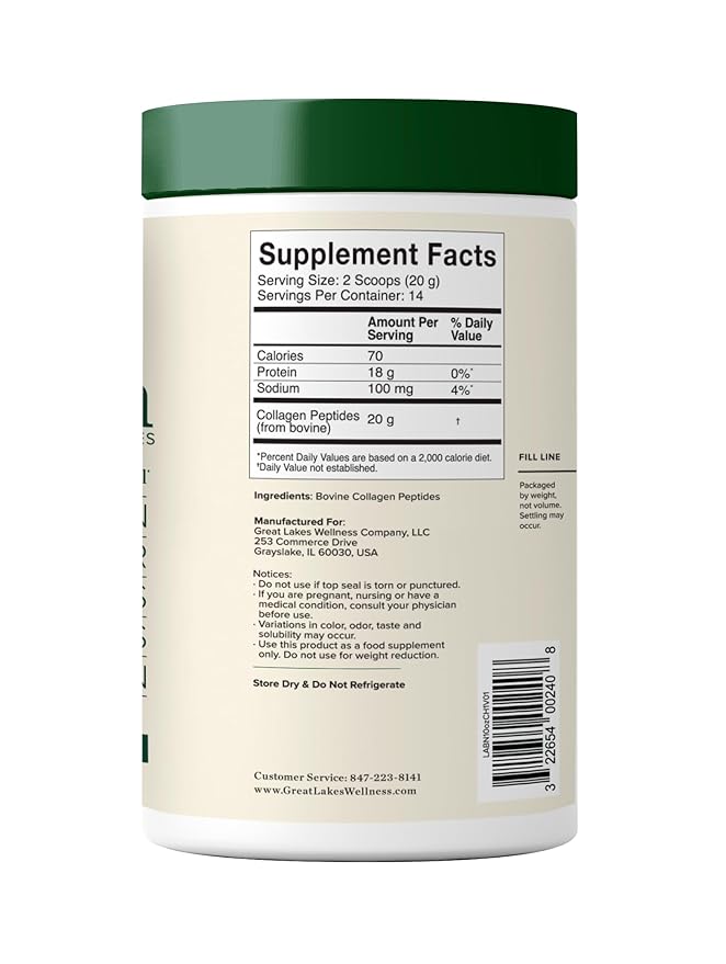 Great Lakes Wellness Collagen Peptides Powder 10 oz