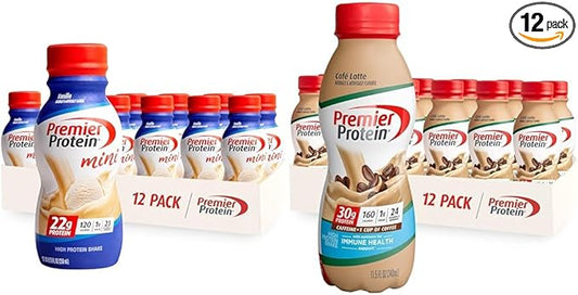 Premier Protein Shake MINIs Vanilla 22g 120 Calories 12 & 30g Protein 160 Calories 12