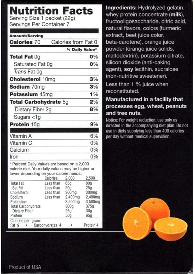 High Protein Fruit Flavored Powder Drink 15g Protein, 7 Servings