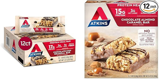 Atkins Chocolate Chip Granola Protein Meal 17g Protein, 12 Count 5 Count