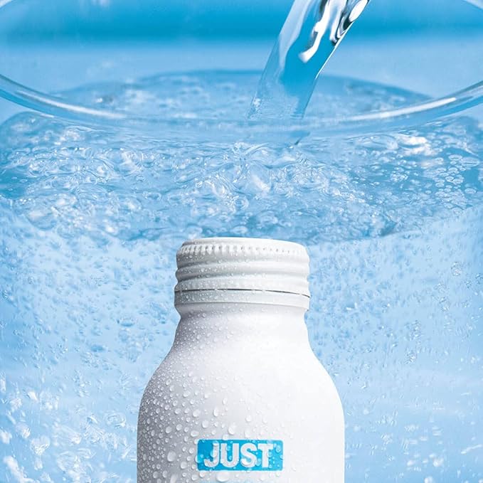 JUST Bubbles - Pure Premium Sparkling Spring Water in a Fully Recyclable Reusable Eco-Friendly Bottle - 100% Mountain-Sourced Carbonated Water with Naturally Occurring Minerals, 16 Fl Oz (Pack of 12)