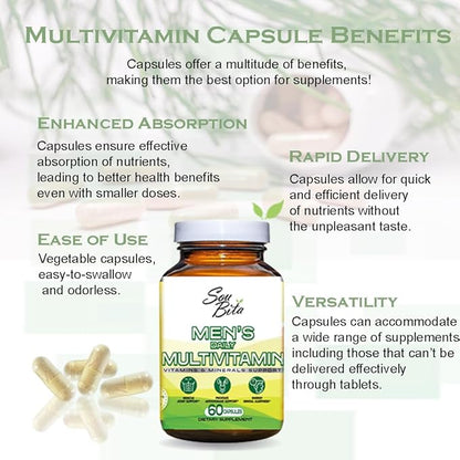 Mens Multivitamin - Daily Multi Vitamins B12, C,