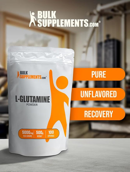 BulkSupplements.com L-Glutamine Powder 5000mg, L 5000mg per 500g (1.1 (1.1 lbs) 1)