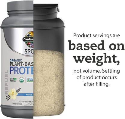 Organic Vegan Sport Protein Powder, Vanilla 30g Plant 19 Servings