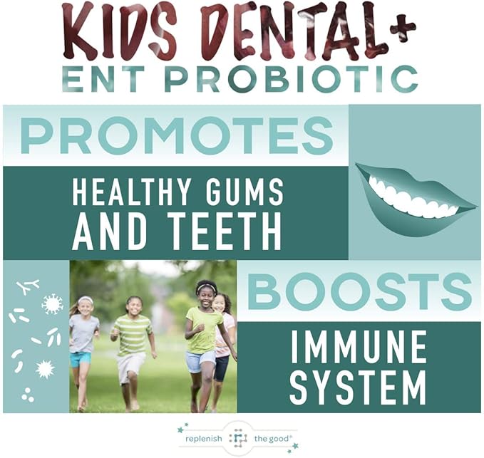 Children's Probiotics, 60 Cherry-Pomegranate Chewables - Easy to Swallow, Helps Digestive & Immune Support, Oral Probiotics for Healthy Teeth and Gums, Bad Breath & ENT Support
