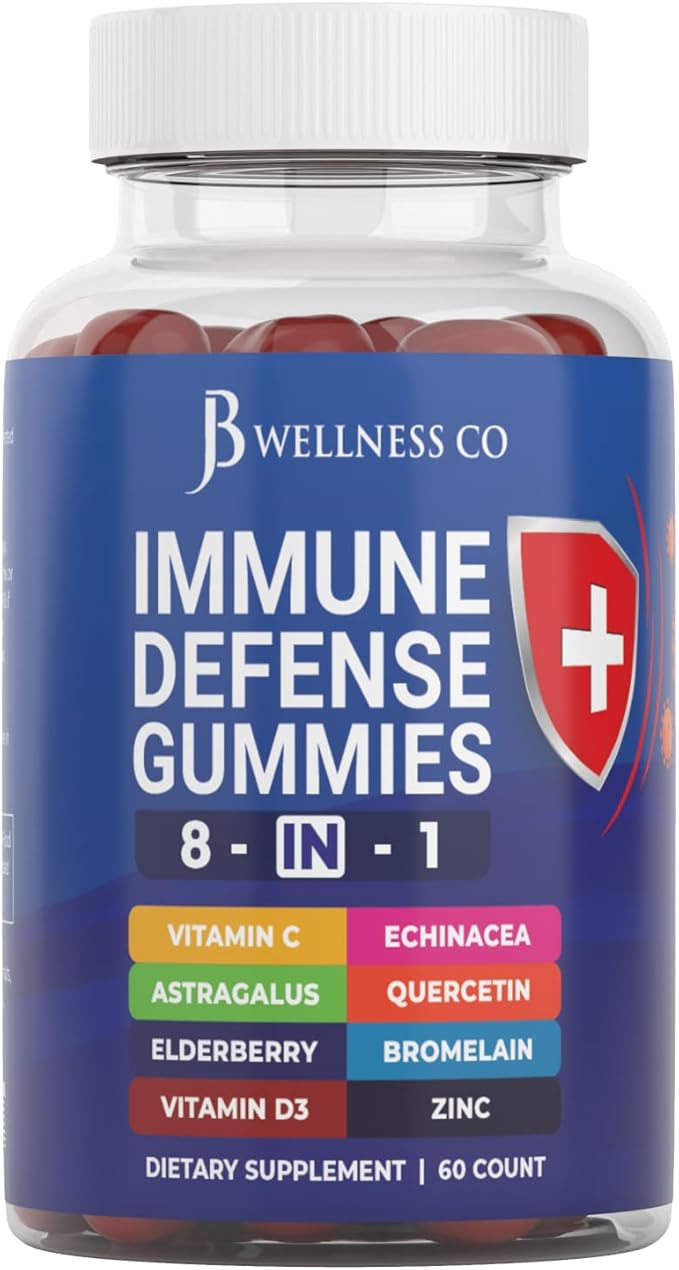 8 in 1 Immune Support Booster 50mg, Vitamin 5000 IU, B6, Elderberry (2 Pack) (120 Count)