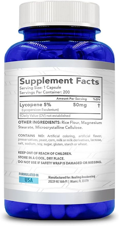 Healing Awakening Lycopene 50mg 200 Vegetarian