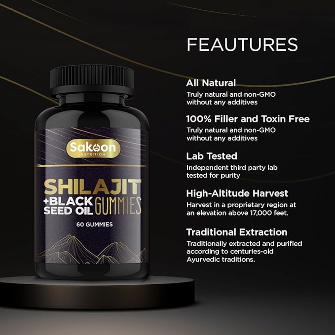 Pure Shilajit Supplement Gummies with Black