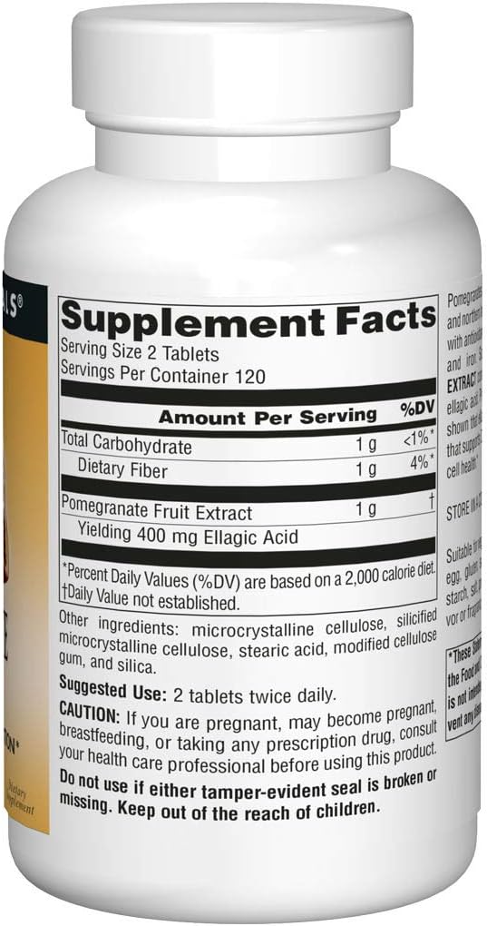Source Naturals Pomegranate Extract, Antioxidant and 500 mg 400 mg 240 Tablets