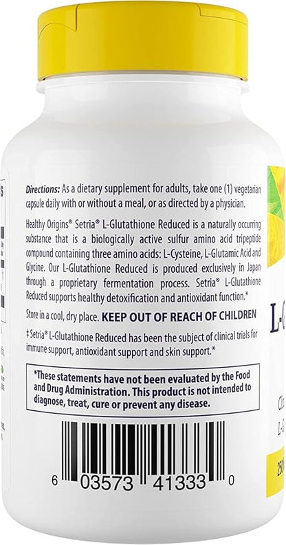 Healthy Origins L-Glutathione (Setria) Reduced, 250 mg 60 Veggie