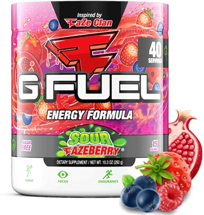 G Fuel Watermelon Energy Powder, Sugar Free, Clean Caffeine Focus Supplement, Water Mix, Focus Amino, Vitamin + Antioxidants Blend, 9.8 oz (40 Servings)