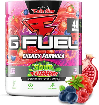 G Fuel Watermelon Energy Powder, Sugar Free, Clean Caffeine Focus Supplement, Water Mix, Focus Amino, Vitamin + Antioxidants Blend, 9.8 oz (40 Servings)