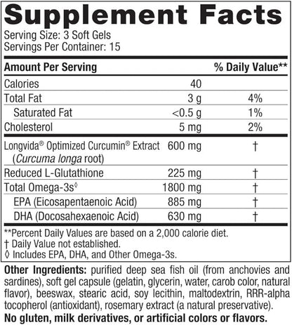 Nordic Naturals Recovery Plus, Unflavored 45 Soft 1800 mg Omega-3 Fish 600 mg 15 Servings