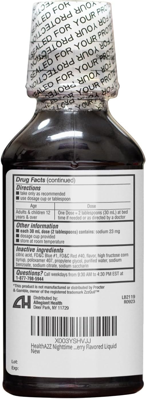 HealthA2Z® Nighttime Sleep Aid 50mg HCl 12 Fluid