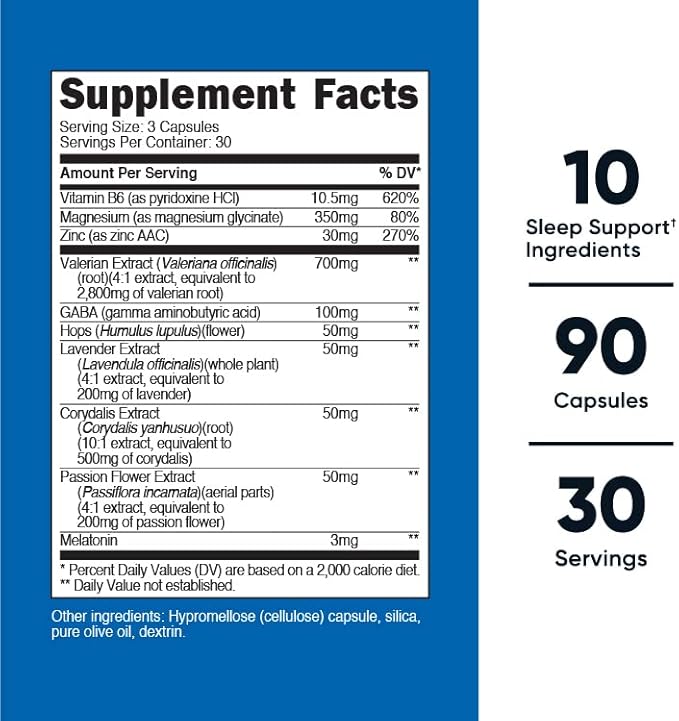 Nutricost Sleep Aid Complex (1330mg Serving) (90 Caps) (2 Pack)